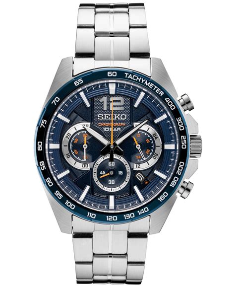 chronograph stainless steel watch.